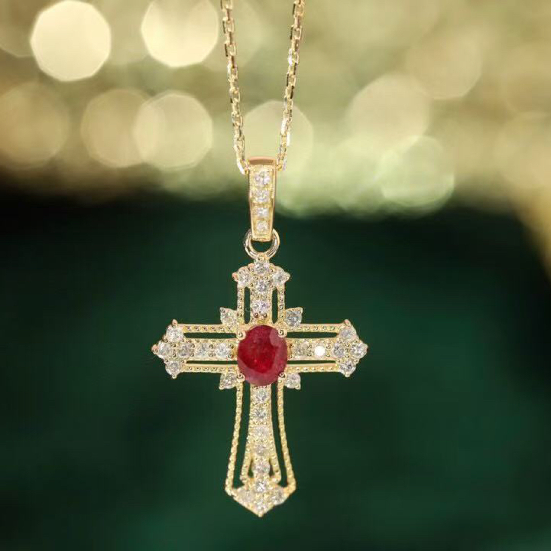 【港展专享】严选 红宝石十字架项链 PR1147