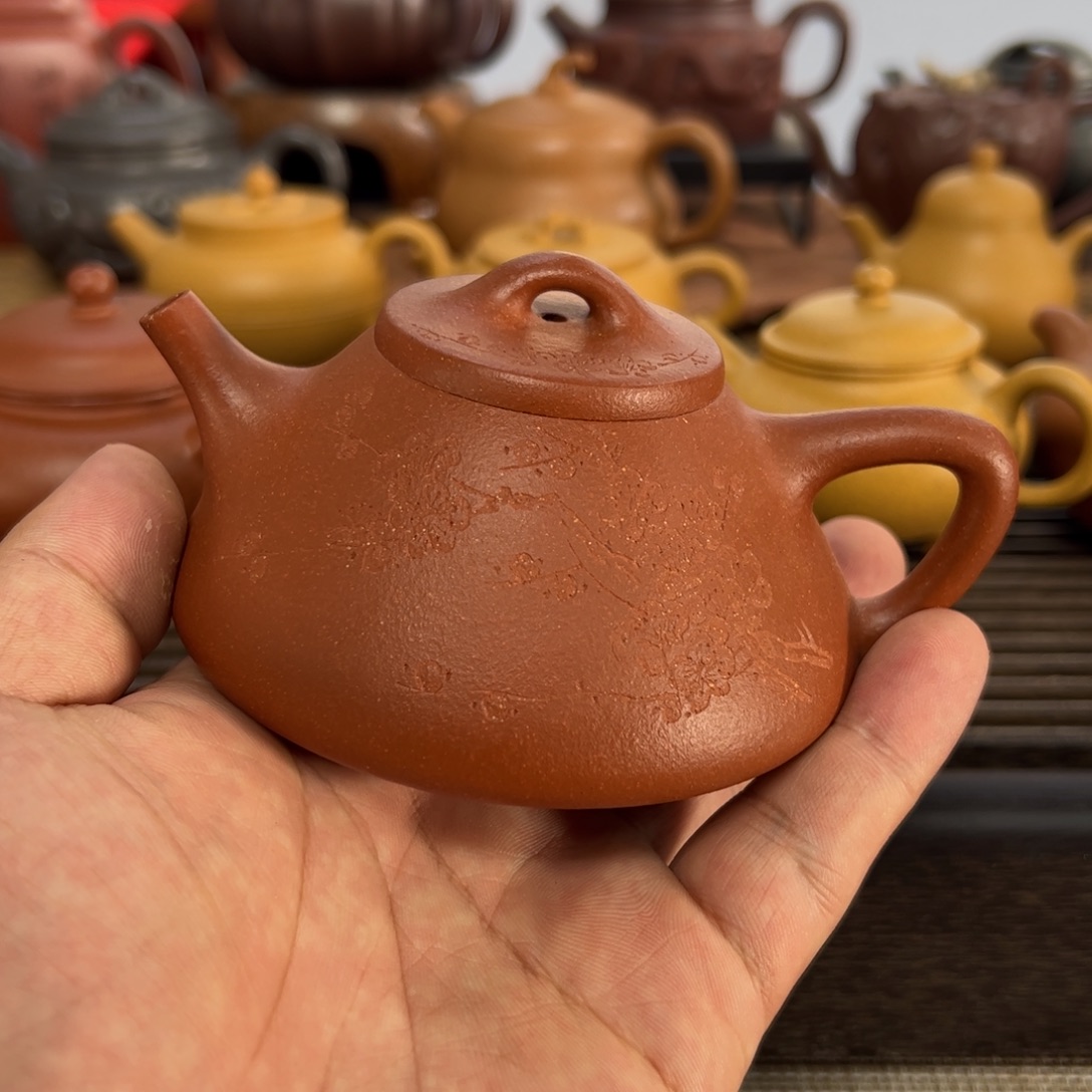 雪***痕茶壶紫砂手工制作