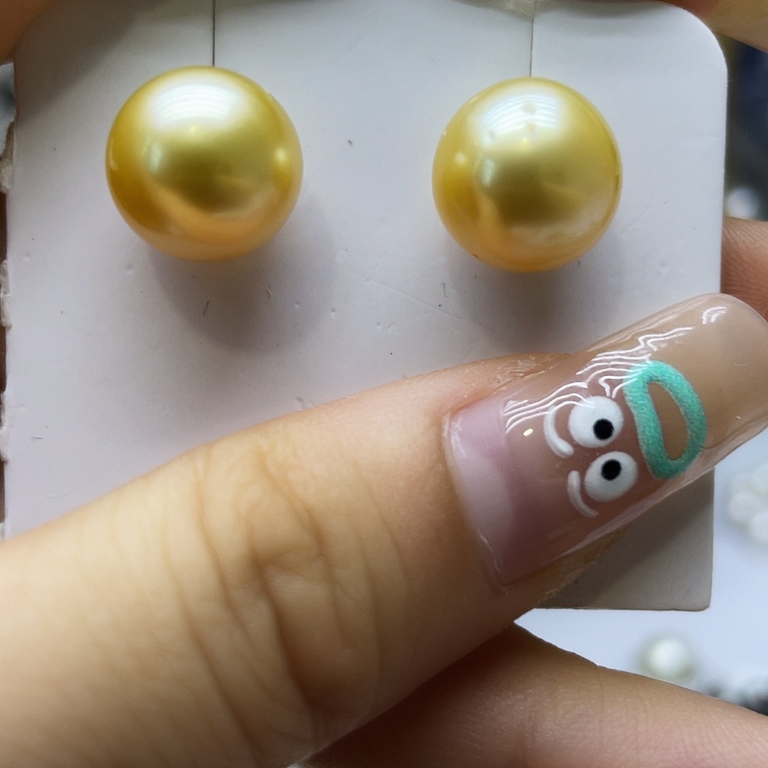 银S925镶嵌海水珍珠耳饰