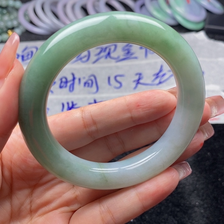 定制翡翠未镶嵌天然翡翠手镯56