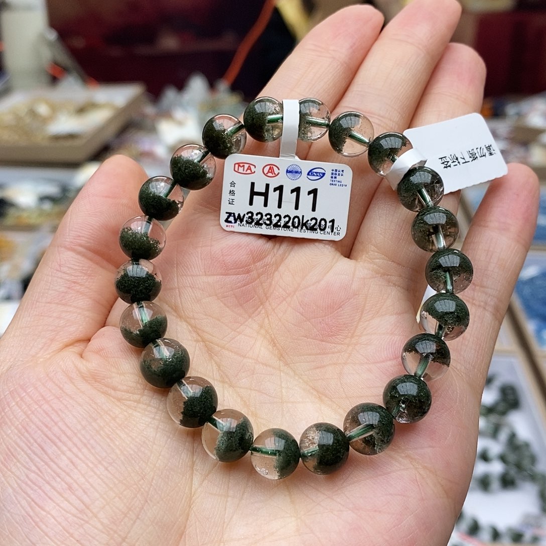 水晶手链未镶嵌H111 绿幽灵  8.9m