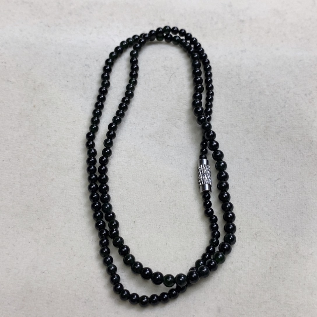 翡翠颈饰未镶嵌墨翠珠链