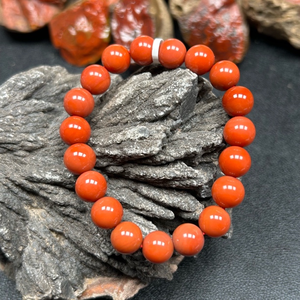 瓦西 10mm柿子红辣椒红单圈手串