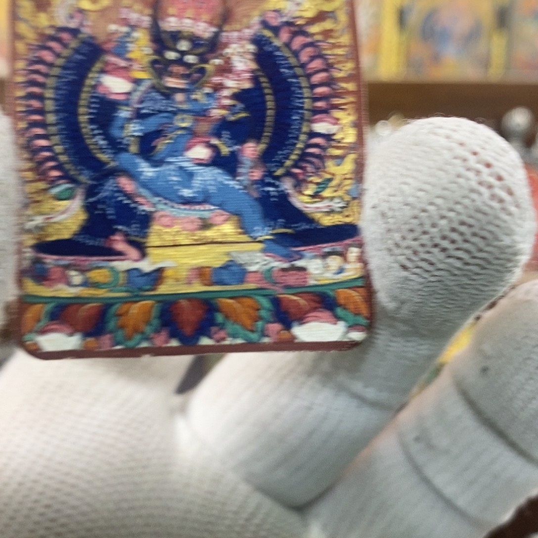 魅***魅吊坠纯手绘藏卡大威德