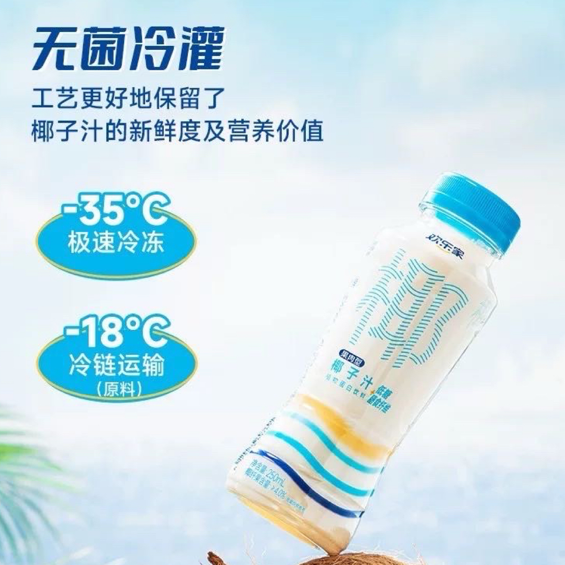 【V嘉精选】欢乐家低糖椰子汁三瓶