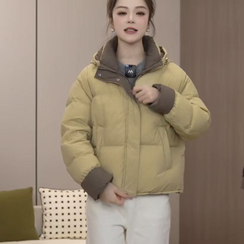 羽绒服女宽松女冬季休闲百搭连帽羽绒服1