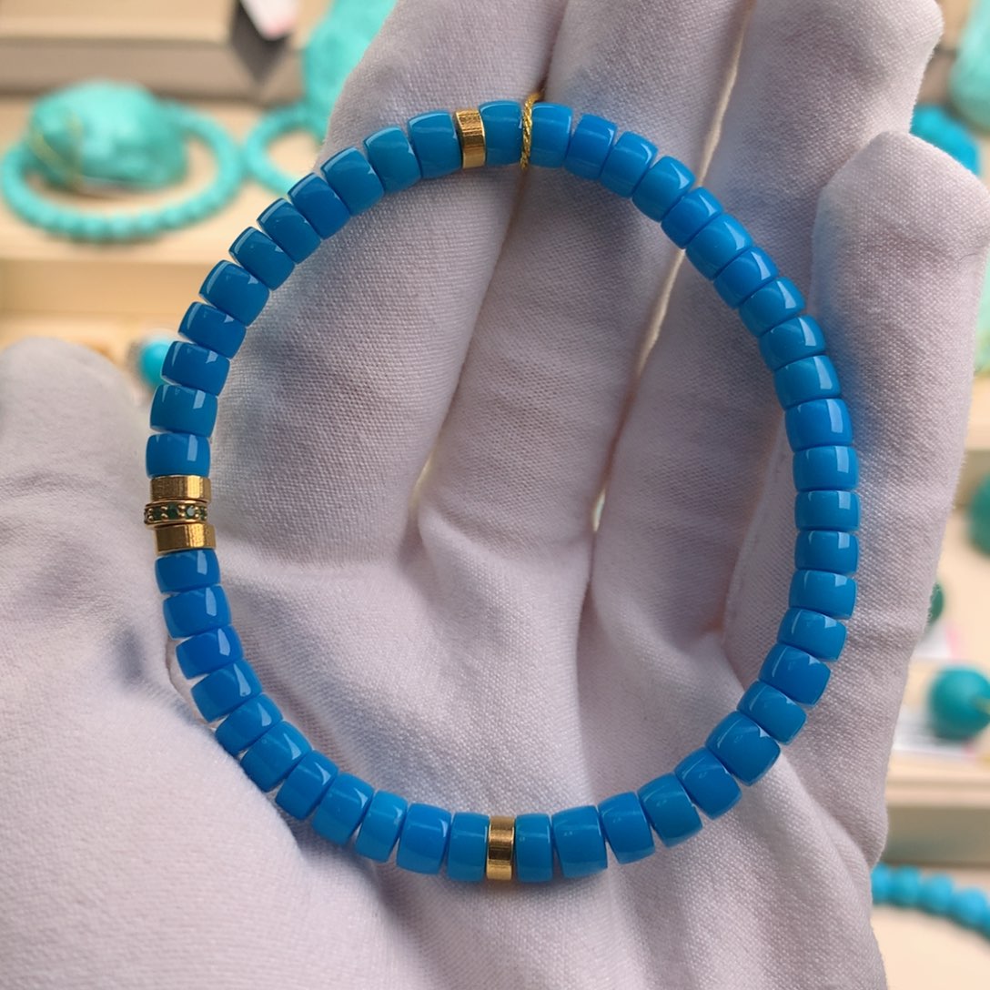 绿松石珠宝奇石18K金镶嵌