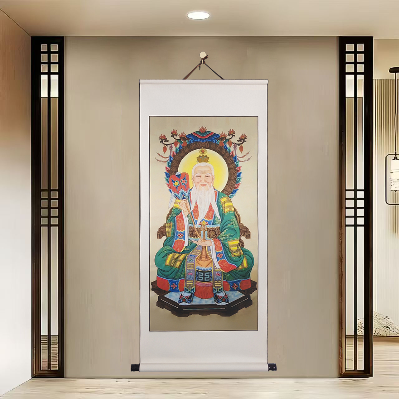 [z63太上老君]60x140cm现代简约挂轴装饰画办公室家居装饰画