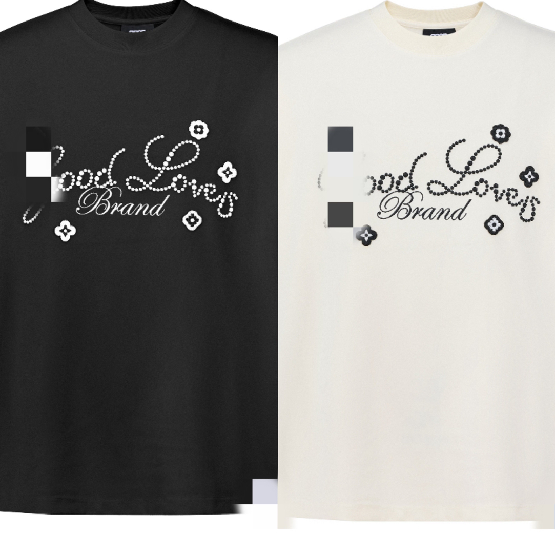 顾德 小花刺绣长袖 男女同款美式复古休闲情侣（关注下单配洗衣袋）