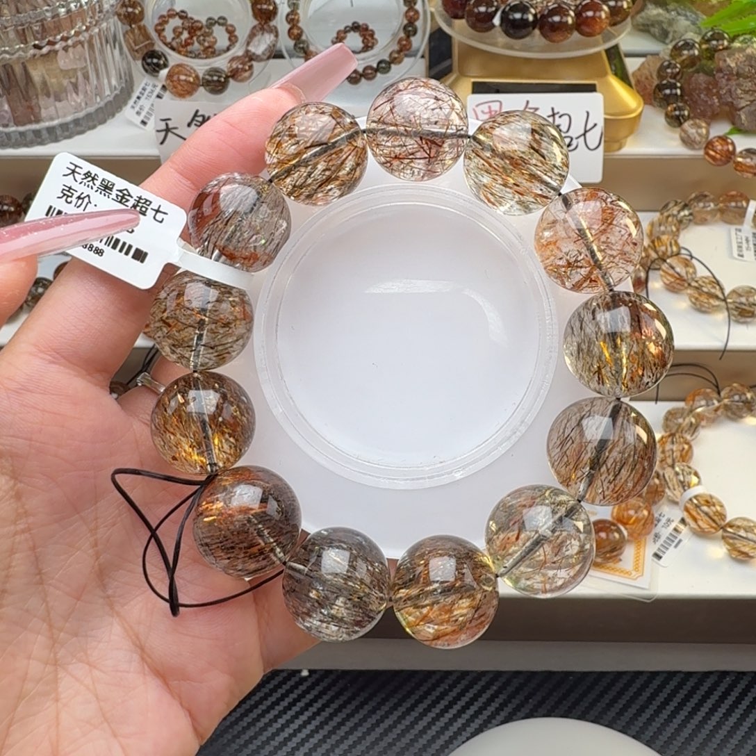 水晶手链未镶嵌黑金超七多样性发其一