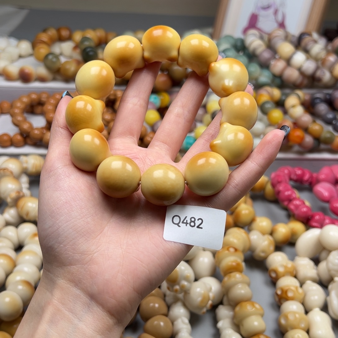 壹***仟菩提根/象牙果手串通货q482猫头一串21m
