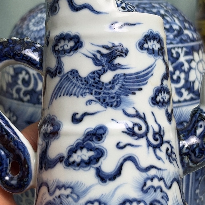 不***茶摆件陶景德镇青花壶