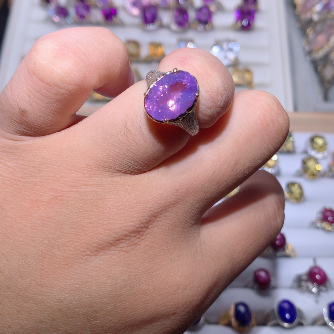 【闪购商品】银S925镶嵌吊坠(不含链)黄晶戒指