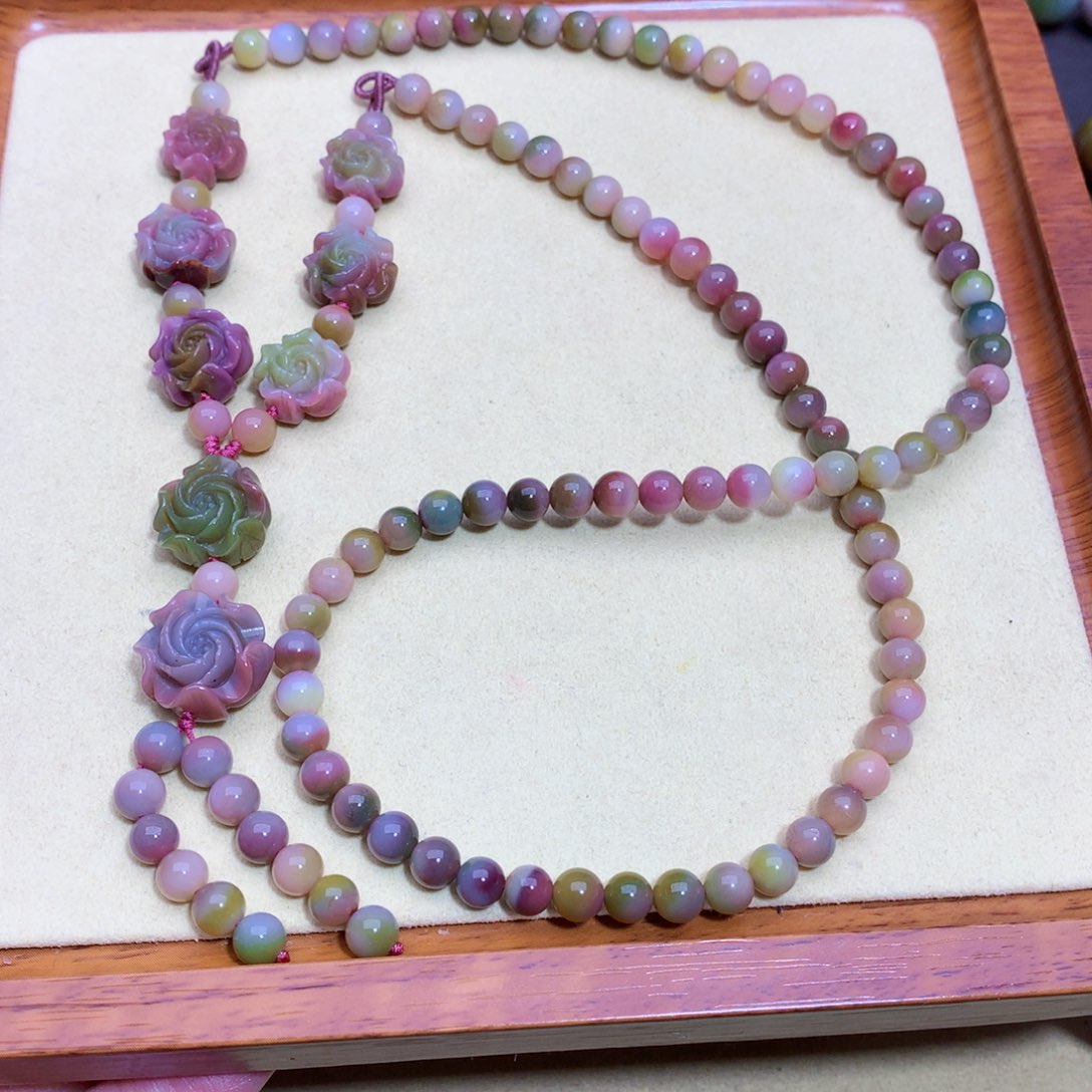 玛瑙毛衣链未镶嵌盐源