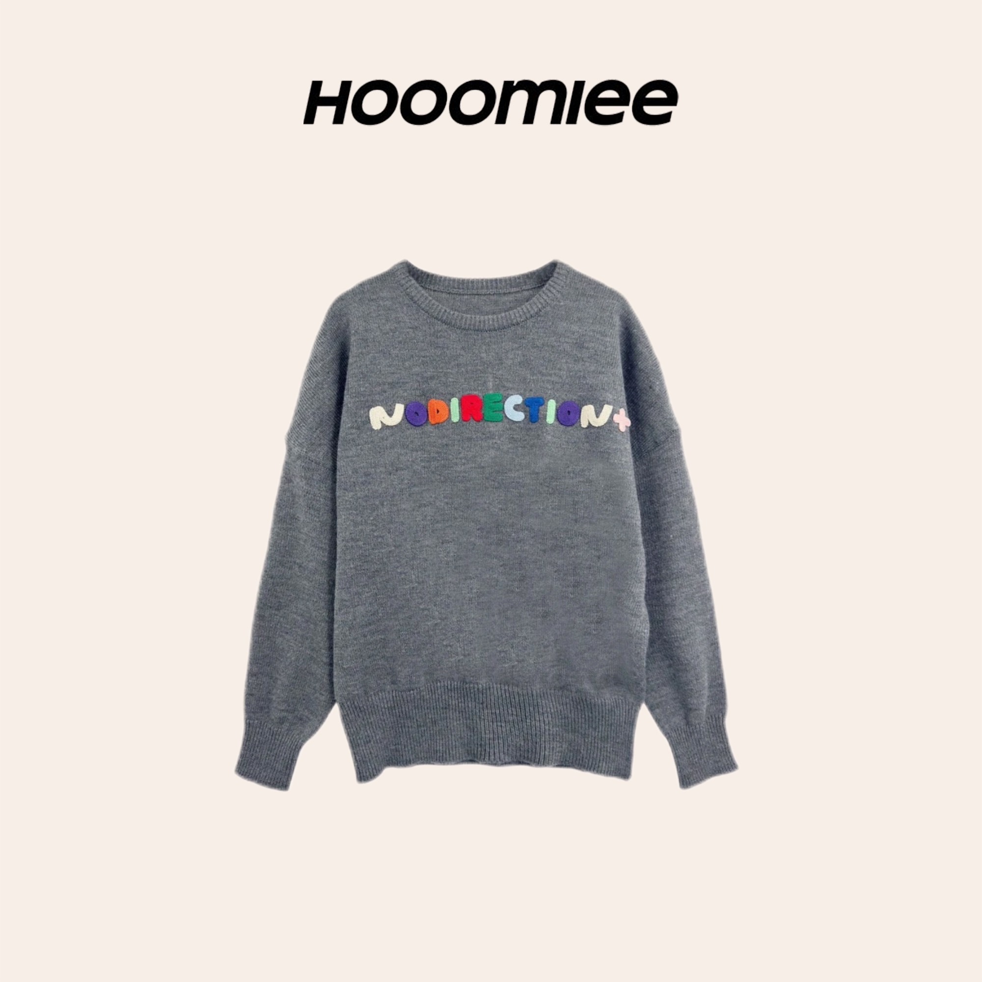 Hooomiee设计款手工钩针字母圆领套头毛衣HSZ25053