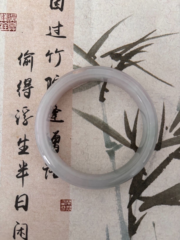 X819-五二加冰透浅春彩缅甸翡翠手镯