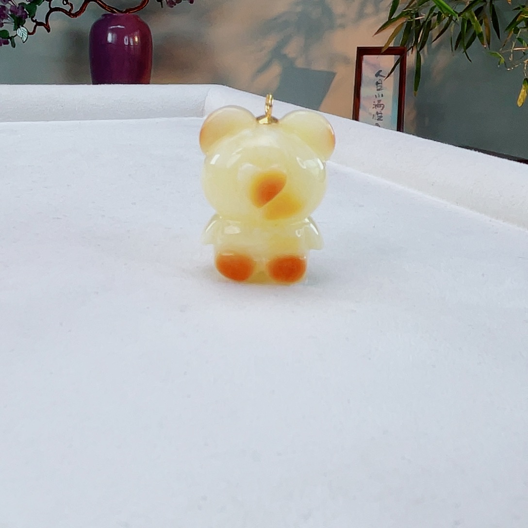 蜜蜡颈饰18K金镶嵌蜜蜡