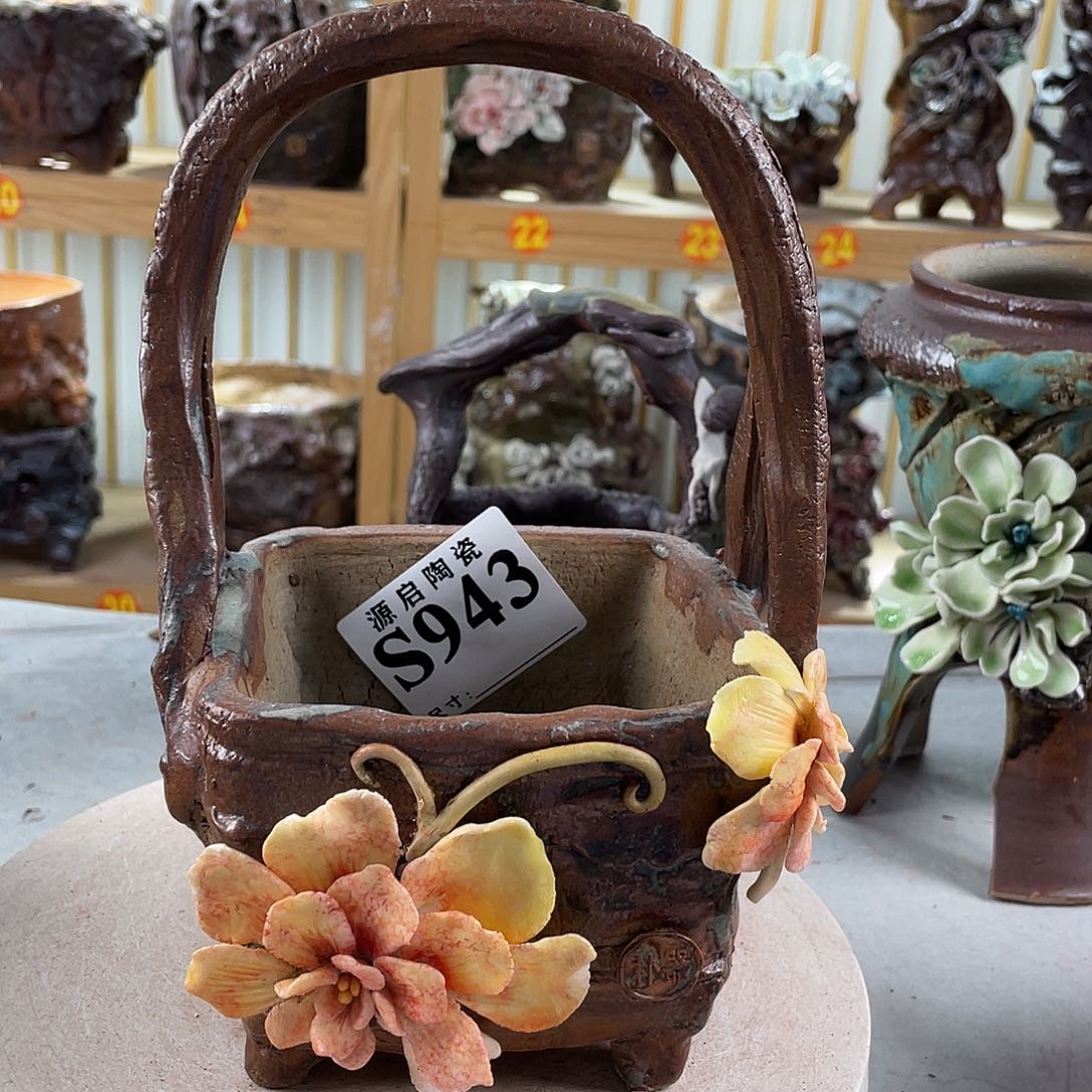 紫砂花盆景德镇陶瓷花盆943