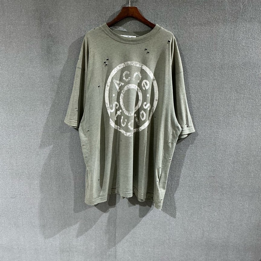 未使用 maje Acan studios做旧破洞短袖T恤 XL码/9748