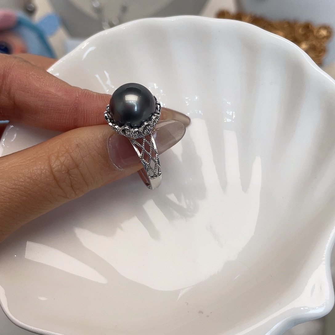 海水珍珠戒指银S925镶嵌