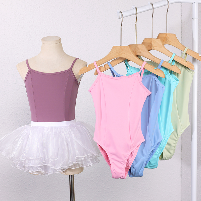 儿童舞蹈服女童夏季吊带连体服芭蕾舞练功服中国舞考级服跳舞服装