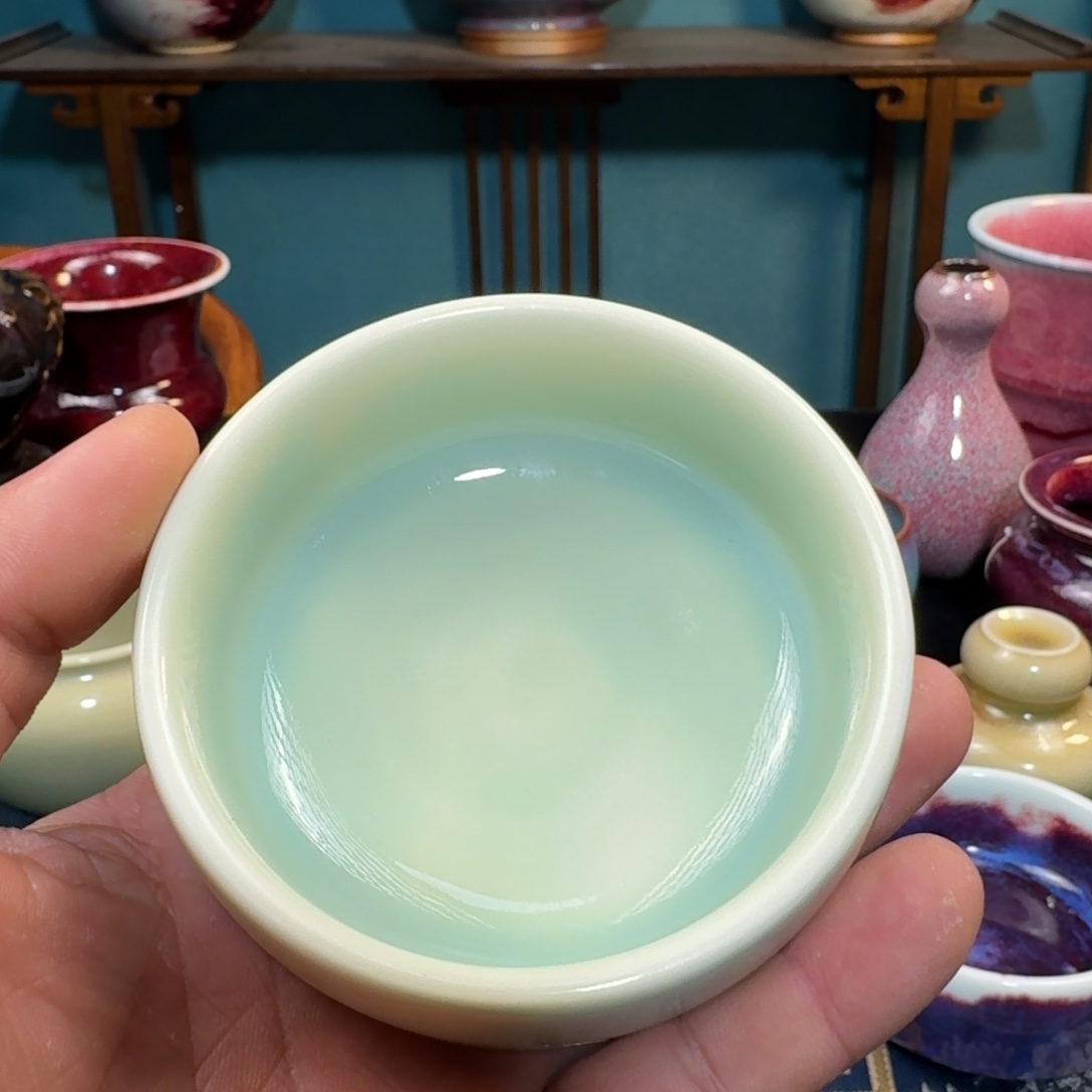 玫***奶陶杯子入窑一色出窑万彩