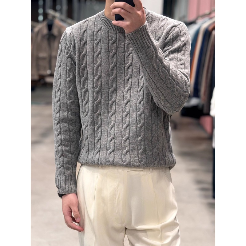 20800版“意式浪漫 100% Wool 美利奴羊毛"知识分子 绞花毛衣