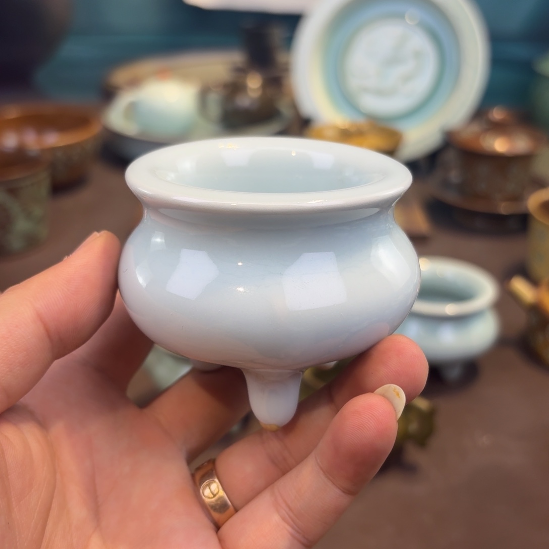 杯龙泉青瓷茶具微瑕