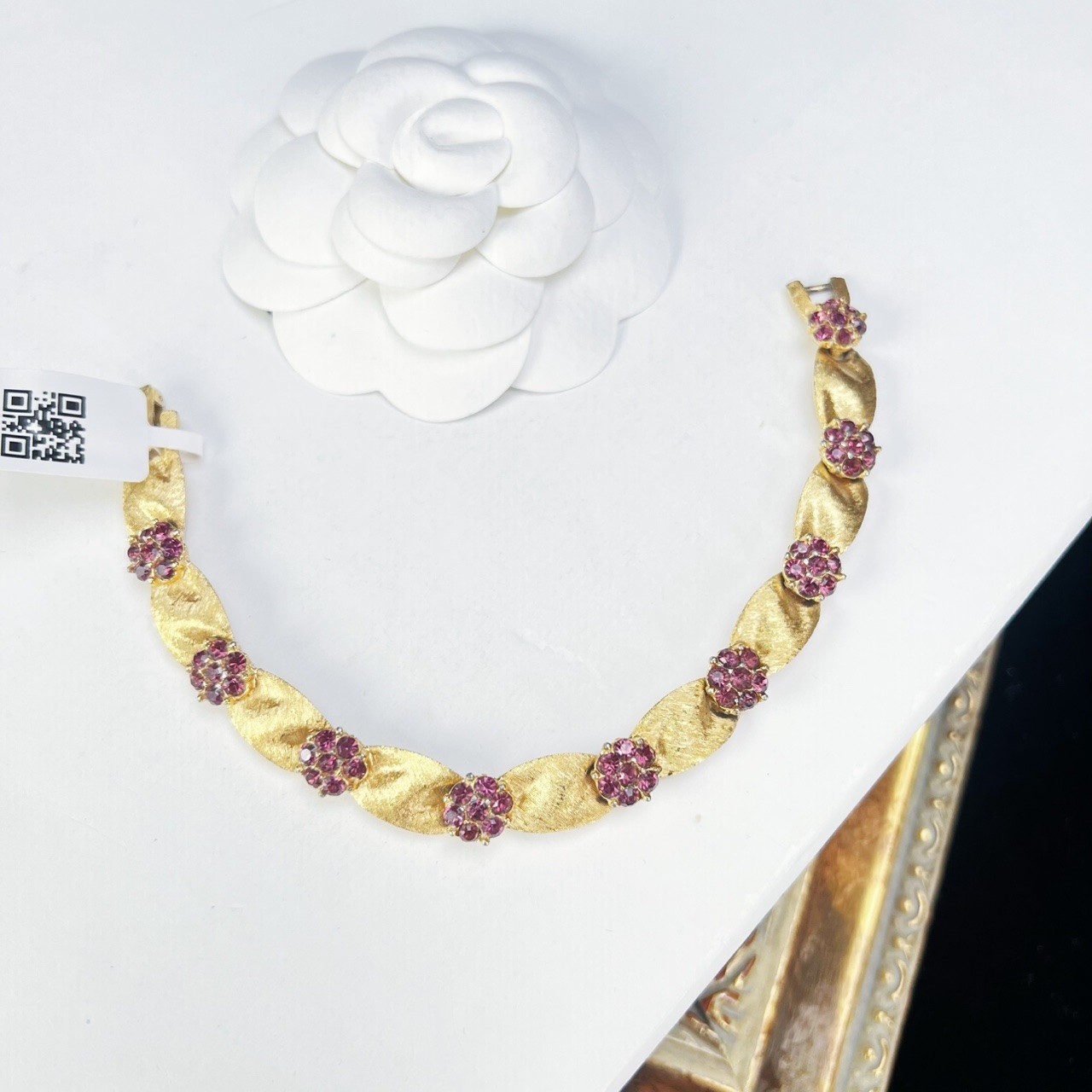 合金手链 柚礼中古/翠法丽生日缎带紫金色手链lz509351