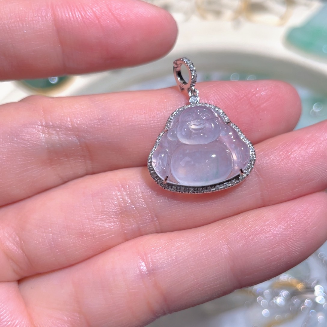 翡翠颈饰18K金镶嵌翡翠