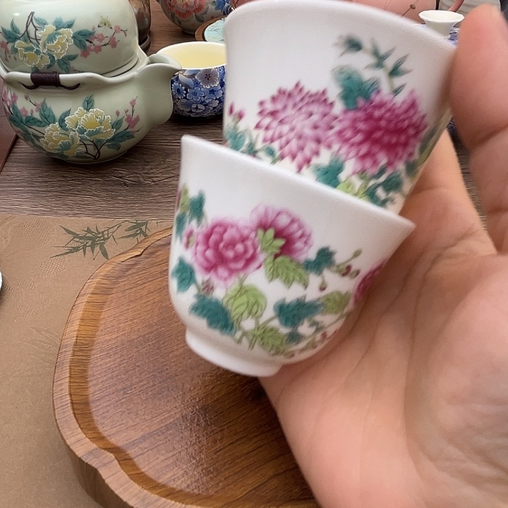 摆件陶小品杯2件套