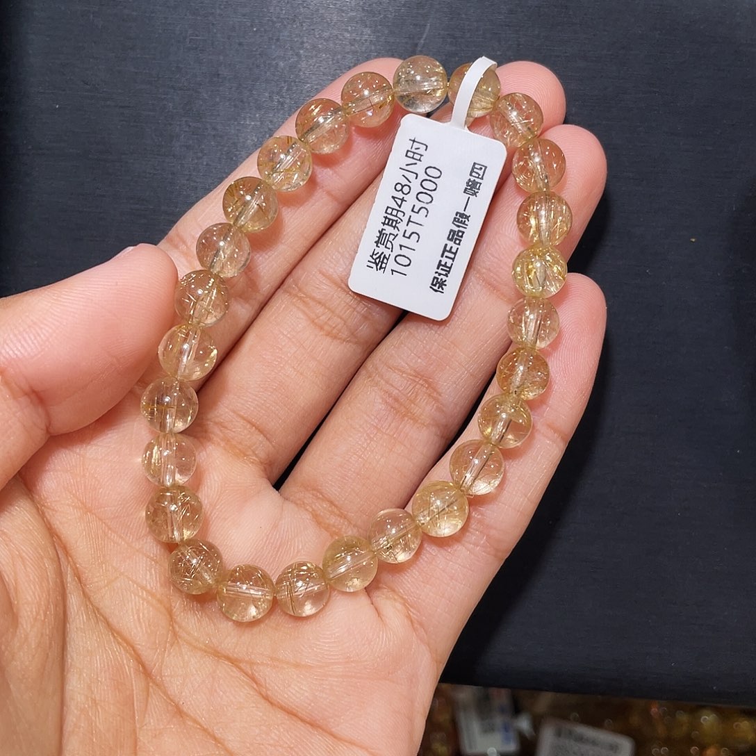 u***z未镶嵌发晶手链维纳斯金发7mm