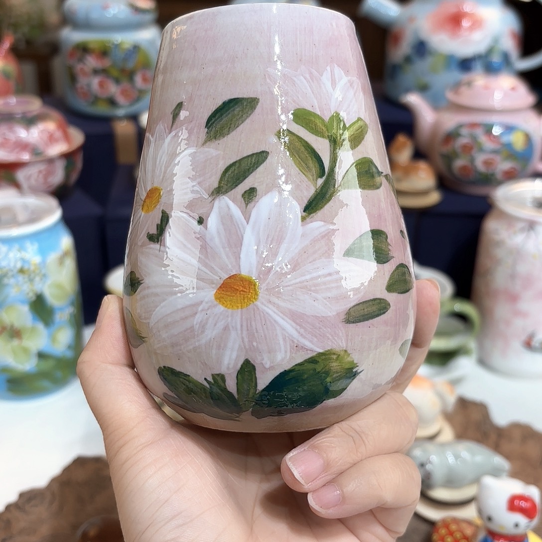景德镇手绘高温釉下彩陶瓷茶具