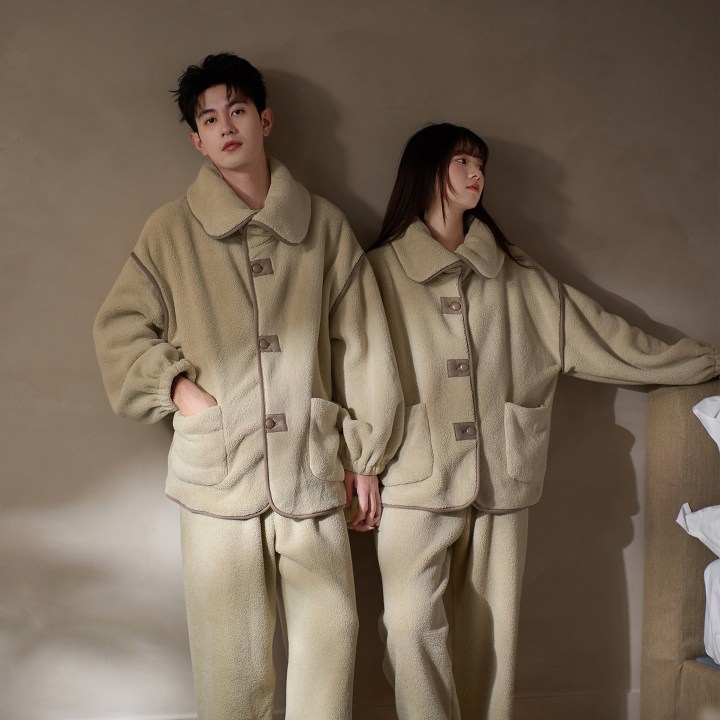 思莉太太情侣冬季睡衣女款爆款2025款高级感加厚加绒男士秋冬套装