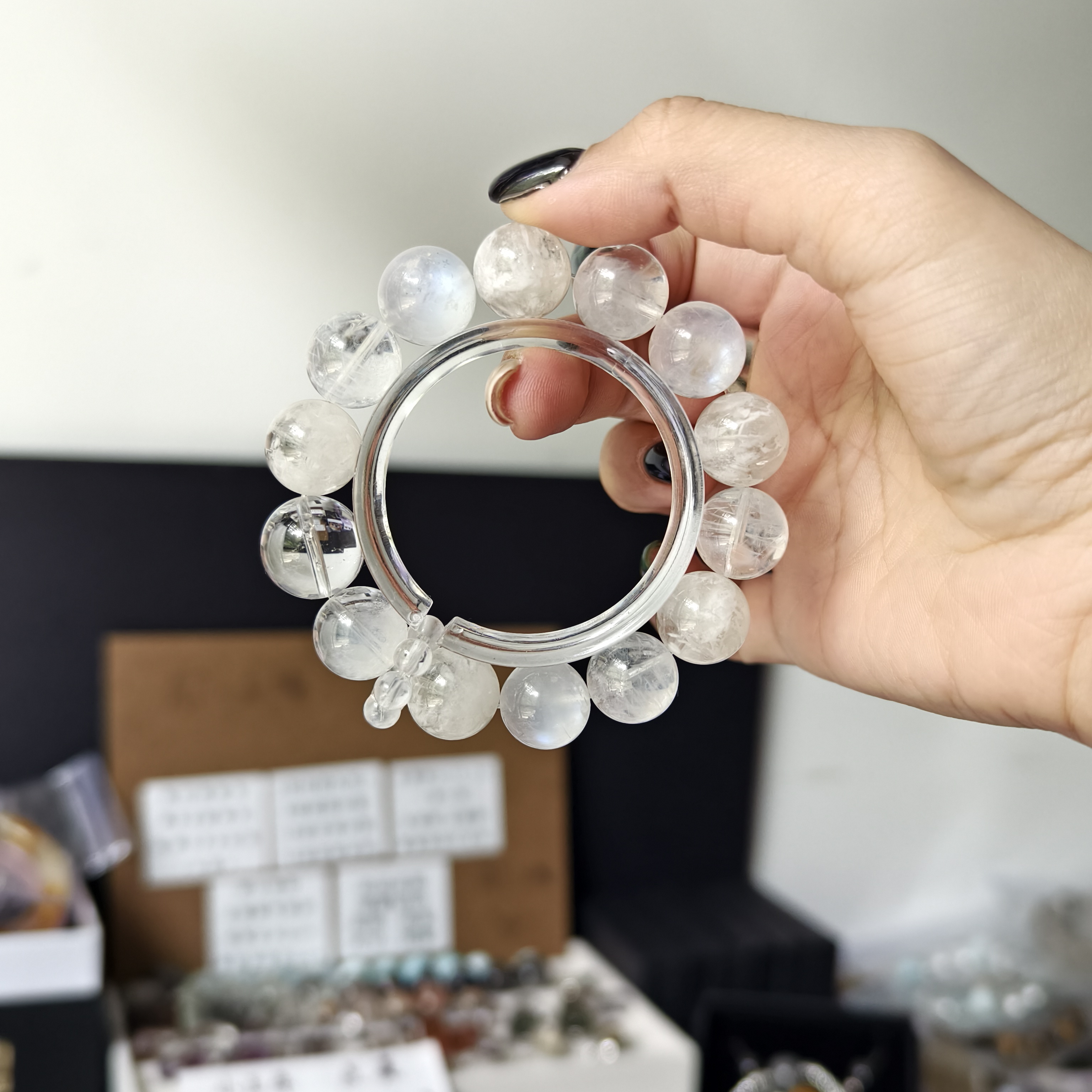 手链 P75 一物一拍 尺寸14m(雪花幽灵.白水.蓝月.天使羽毛蓝针)