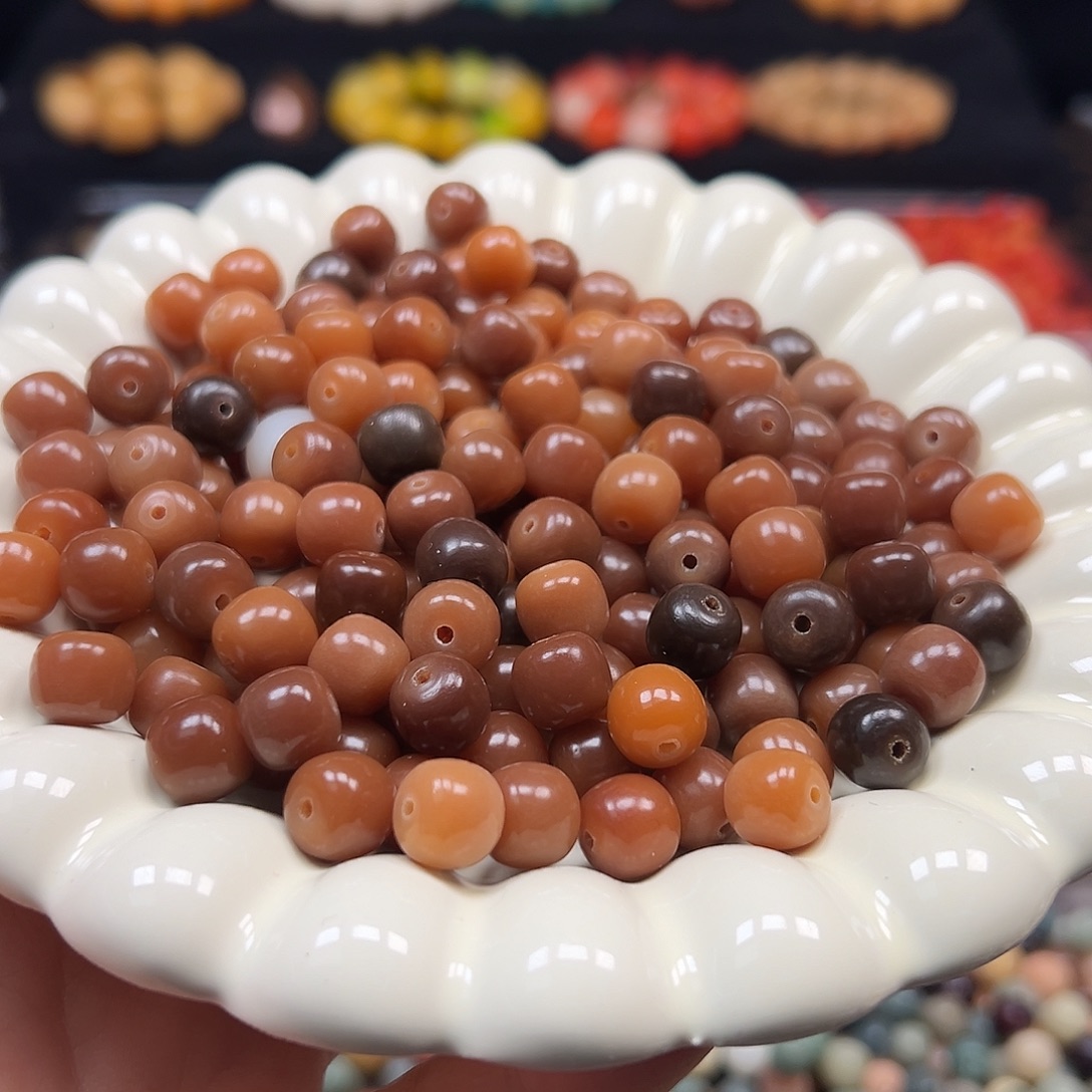 菩提根/象牙果手串卡10老料咖桶200颗