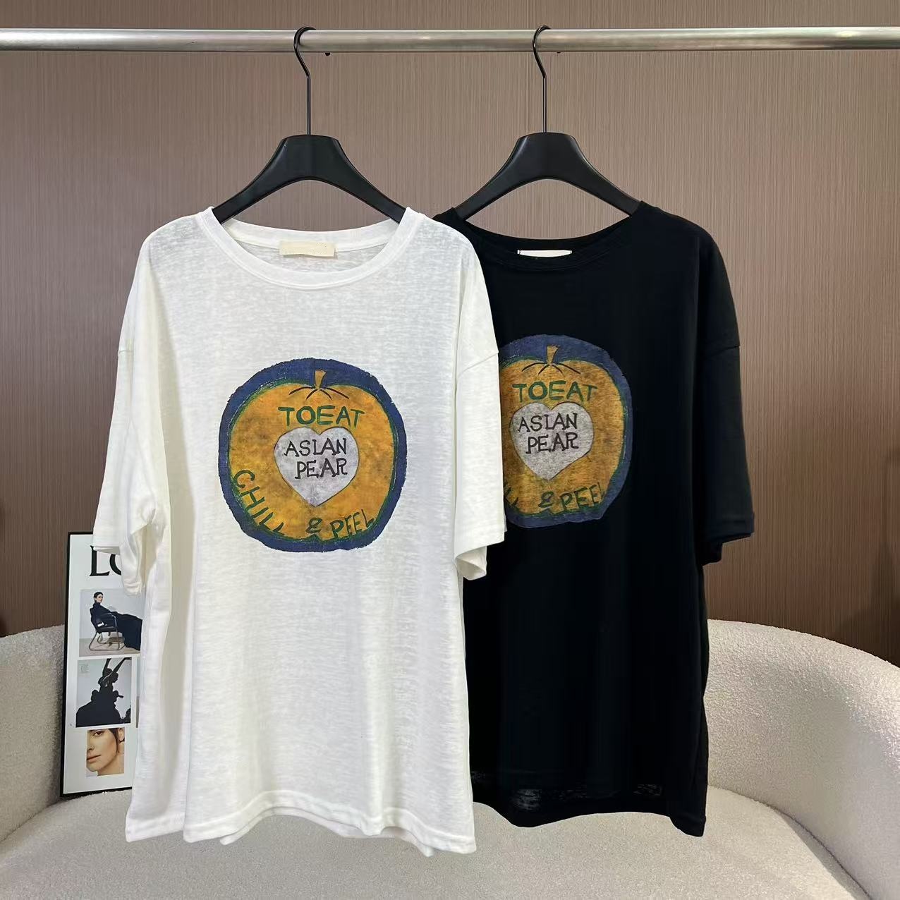 【小南瓜】夏季新款韩系趣味印花图案设计宽松显瘦短袖T恤上衣7763