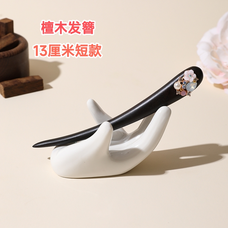 13厘米檀木发簪简约日常木制发簪发饰