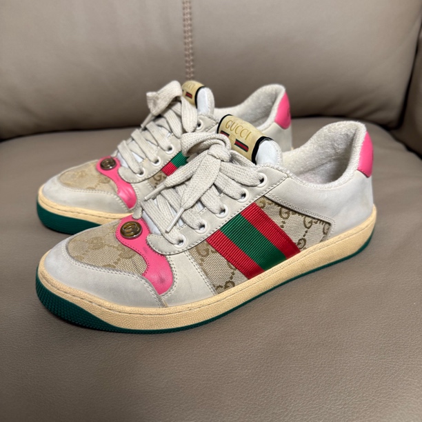 99新 GUCCI/古驰 37码/99新/gucci脏脏鞋/粉色