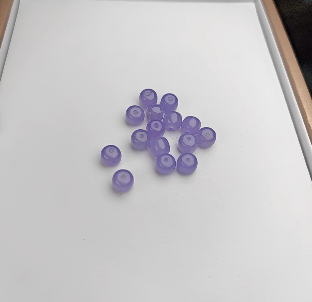 天然缅料A货  茄紫鼓珠单颗 8x7mm左右 发一