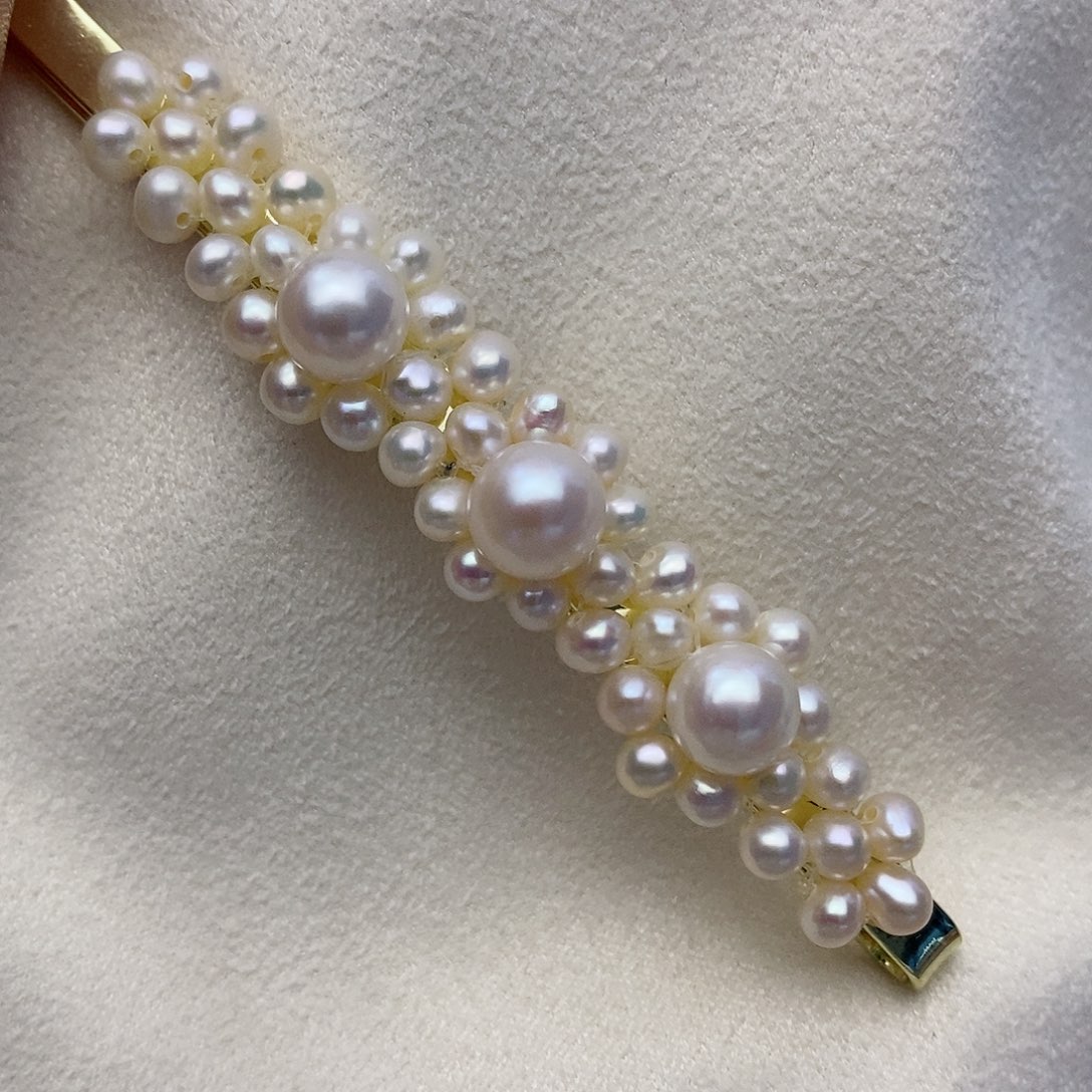 【闪购商品】淡水珍珠发夹未镶嵌28