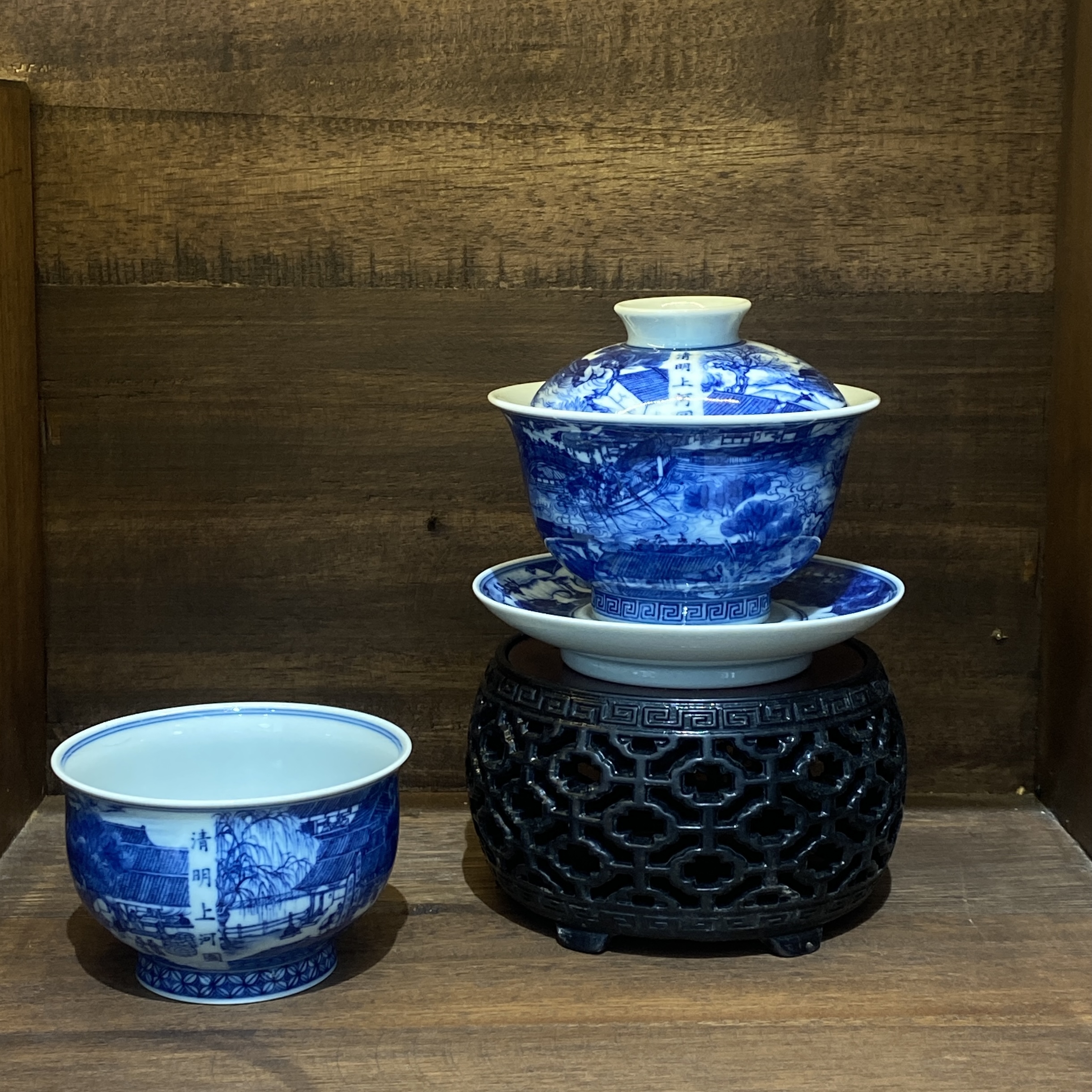 【钟家窑】清明上河图套组（1盖1杯）