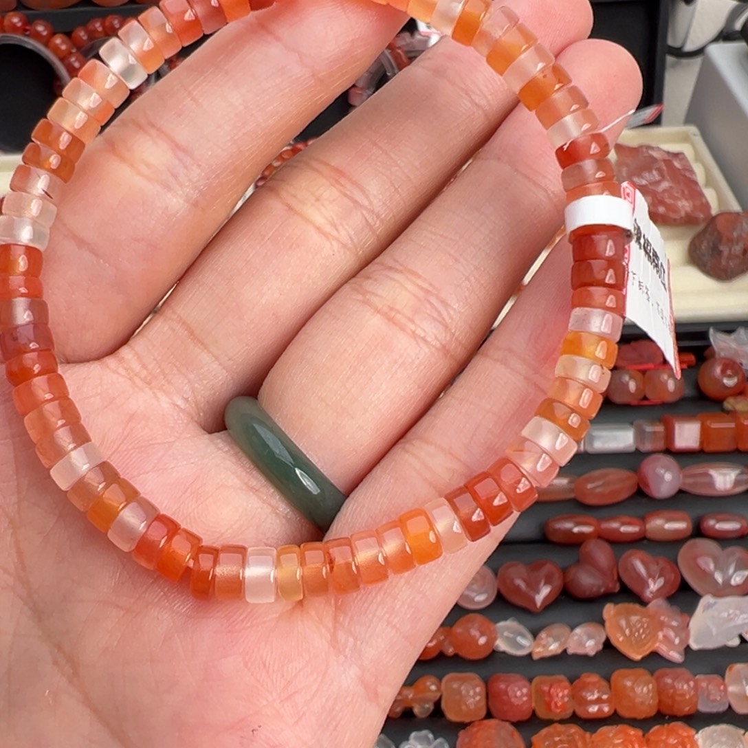 南红玛瑙未镶嵌颈饰糖果直切药片