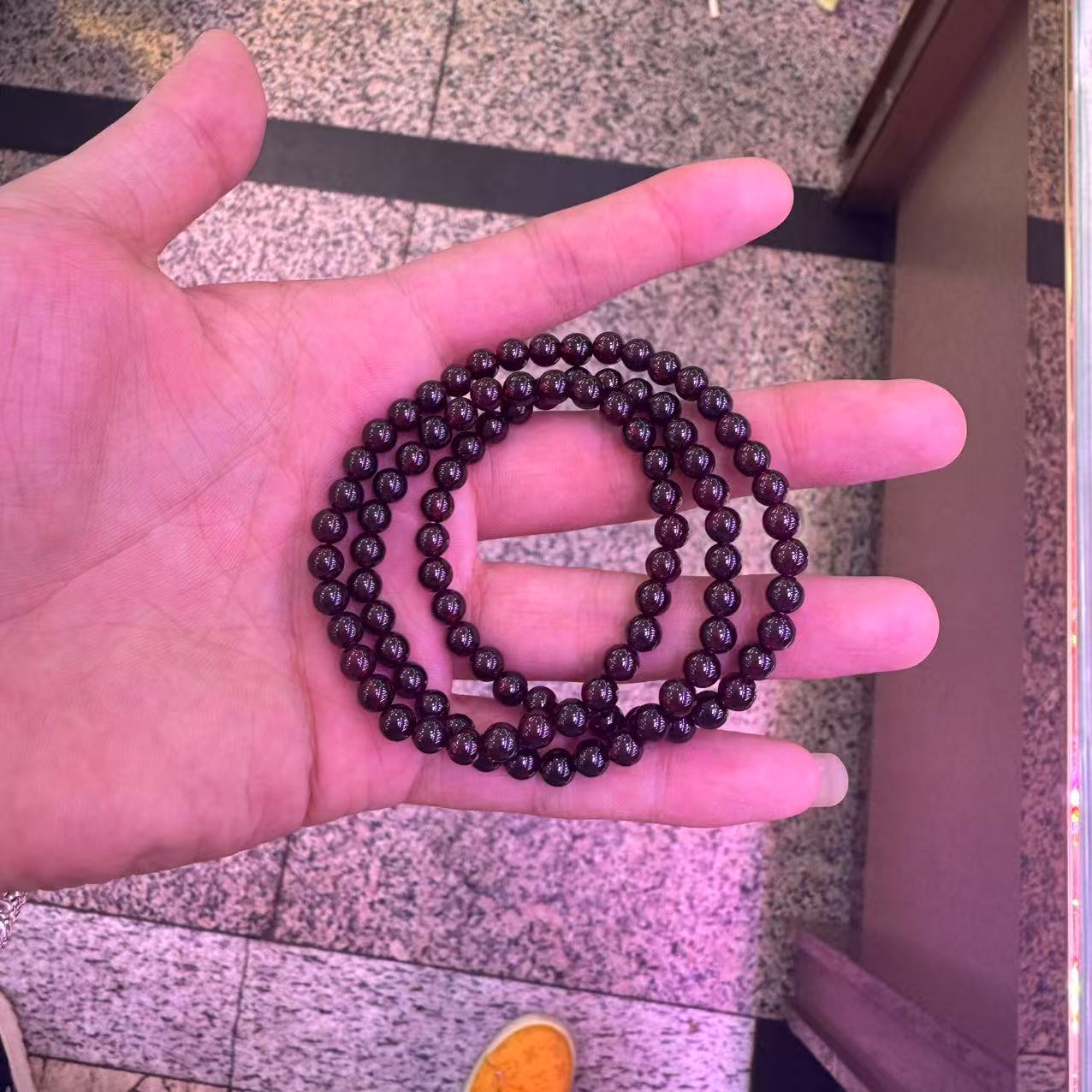 天然石榴石多圈手串-卡5-6mm多样性发一