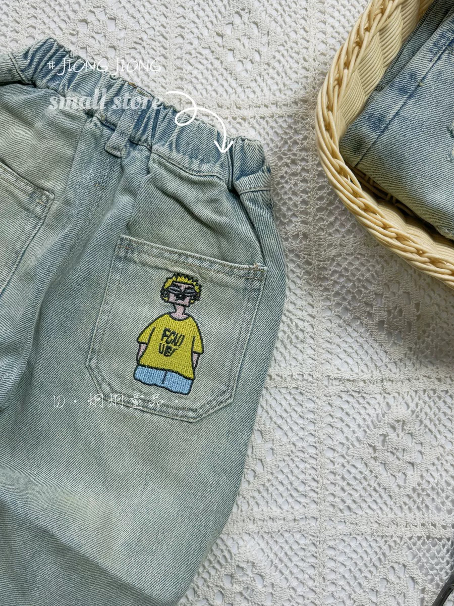 2203早秋款牛仔裤男女童休闲时尚老爹裤