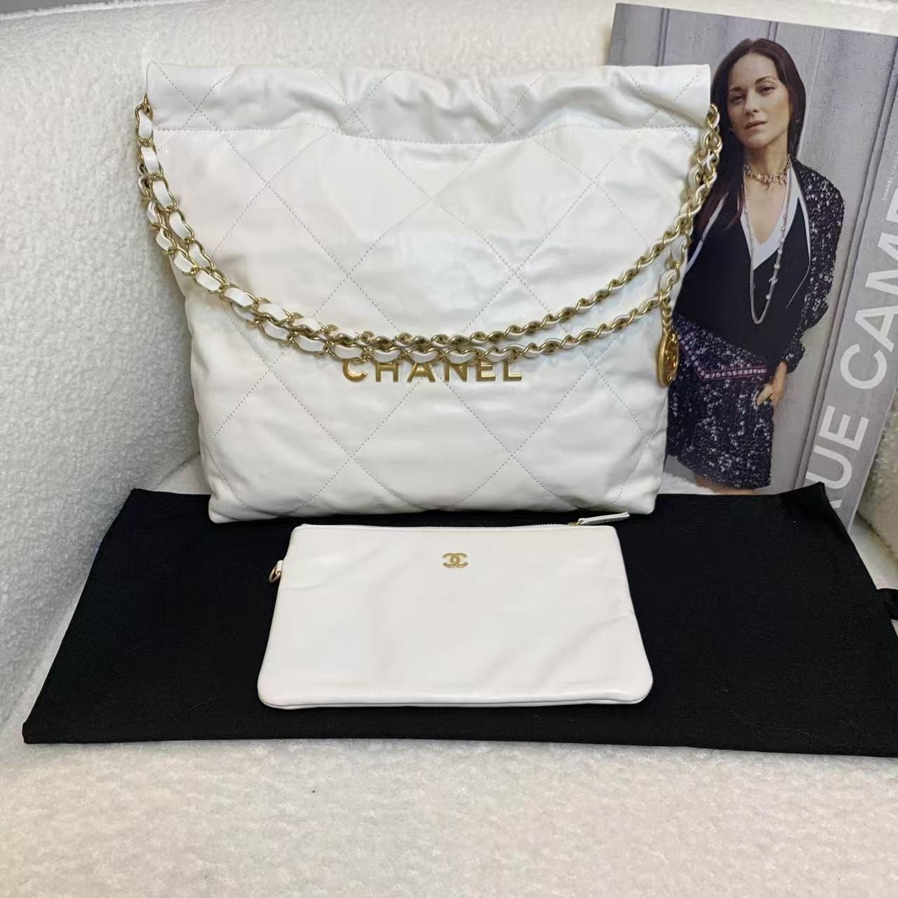 99新 Chanel/香奈儿 壹臻/23A白金牛22bag包 87787893