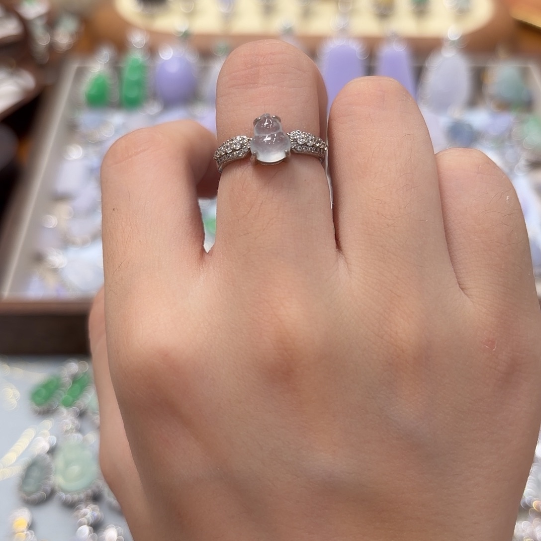 翡翠银S925镶嵌戒指