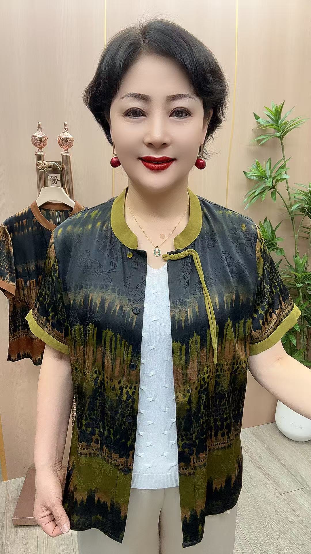 SL#8612开衫 衣长62  中老年女装 夏季薄款清凉舒适妈妈衫