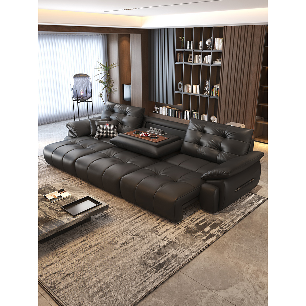 【零靠墙+遥控/语音伸缩】电动多功能真皮沙发客厅云朵沙发