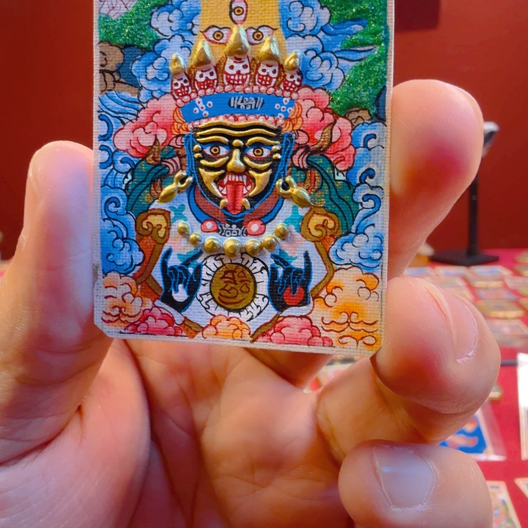 草***药吊坠纯手绘扎基娘娘唐卡